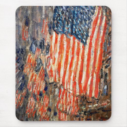 Flaggen auf dem Waldorf von Childe Hassam. Fine Ar Mousepad (Vorne)