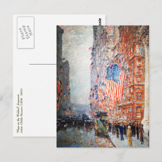 "Flaggen auf dem Waldorf" von Childe Hassam Postkarte