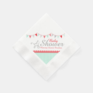 Flaggen-Babypartyrote graue Namenspapierserviette Serviette