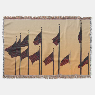 Flaggen bei Sonnenuntergang Amerikanisch Patriotis Decke