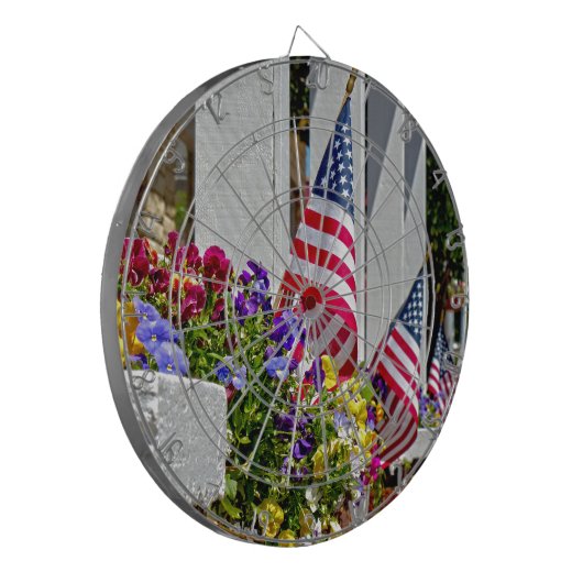 Flaggen + Blume Dartscheibe (Vorderseite Links)