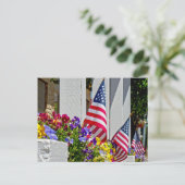 Flaggen + Blume Postkarte (Stehend Vorderseite)