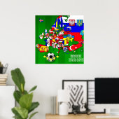 Flaggen der Fußball-Fußball-Europameisterschaft 20 Poster (Heimbüro)