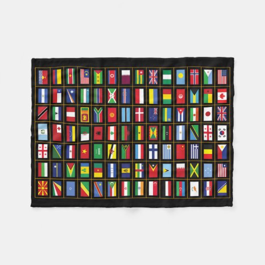 Flaggen der Länder der Welt Fleecedecke (Vorderseite (Horizontal))