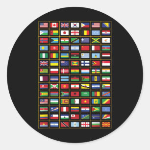 Flaggen der Länder der Welt Runder Aufkleber