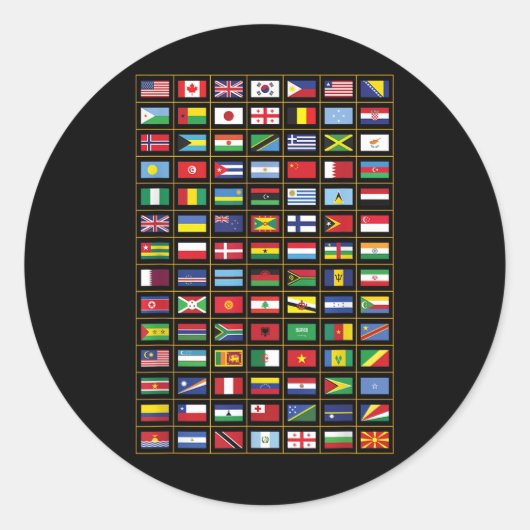 Flaggen der Länder der Welt Runder Aufkleber (Vorderseite)