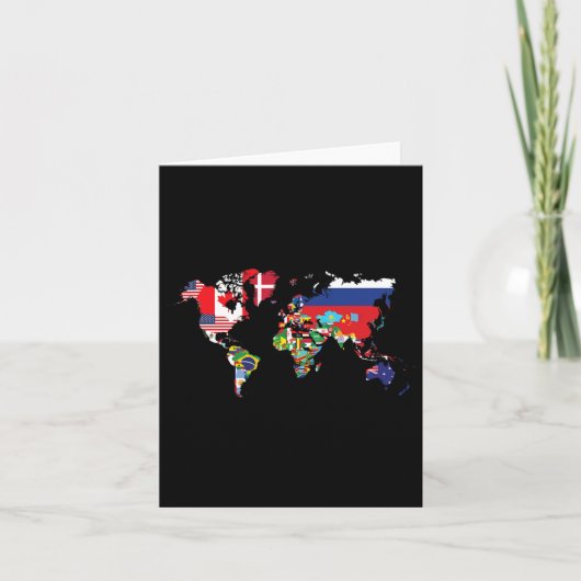 Flaggen der Länder der Weltkarte Karte (Vorderseite)