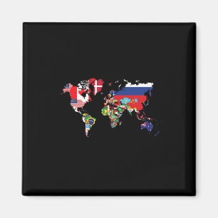 Flaggen der Länder der Weltkarte Magnet