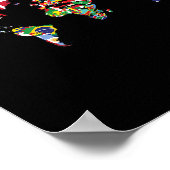 Flaggen der Länder der Weltkarte Poster (Ecke)