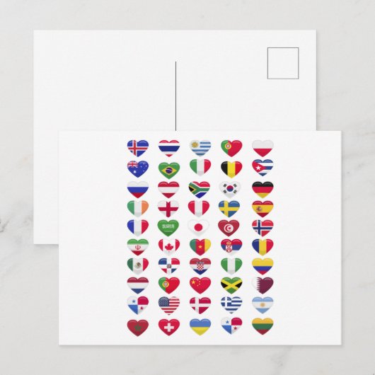 Flaggen der Länder Postkarte (Vorne/Hinten)