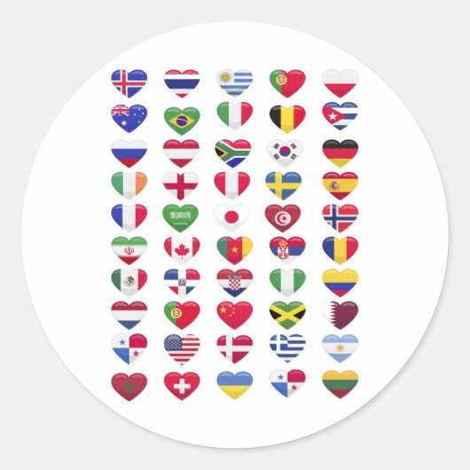 Flaggen der Länder Runder Aufkleber (Vorderseite)