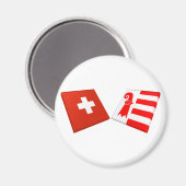 Flaggen der Schweiz und des Jura Magnet (Vorderseite/Rückseite)