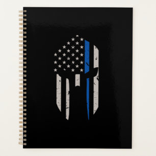 Flaggen der Spartan Helmet Blue Line Planer