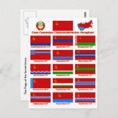 Flaggen der UdSSR Postkarte (Vorne/Hinten)