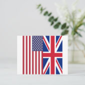 Flaggen der Union und der USA Postkarte (Stehend Vorderseite)