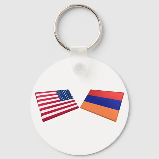 Flaggen der USA und Armeniens Schlüsselanhänger (Vorderseite)