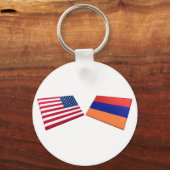 Flaggen der USA und Armeniens Schlüsselanhänger (Vorderseite)