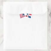 Flaggen der USA und der Dominikanischen Republik Runder Aufkleber (Tasche)