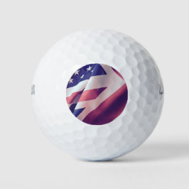 Flaggen der USA und des Vereinigten Königreichs Golfball