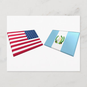 Flaggen der USA und Guatemalas Postkarte