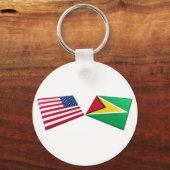 Flaggen der USA und Guyanas Schlüsselanhänger (Vorderseite)