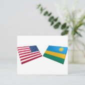 Flaggen der USA und Ruandas Postkarte (Stehend Vorderseite)