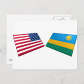Flaggen der USA und Ruandas Postkarte (Vorne/Hinten)