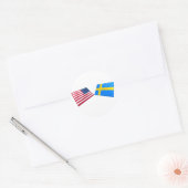 Flaggen der USA und Schwedens Runder Aufkleber (Umschlag)
