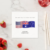 Flaggen der Vereinigten Staaten und Australien Hin Serviette (Beispiel)