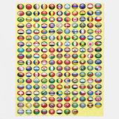 Flaggen der Welt auf gelbem Hintergrund Fleecedecke (Vorderseite)