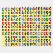 Flaggen der Welt auf gelbem Hintergrund Fleecedecke (Vorderseite (Horizontal))