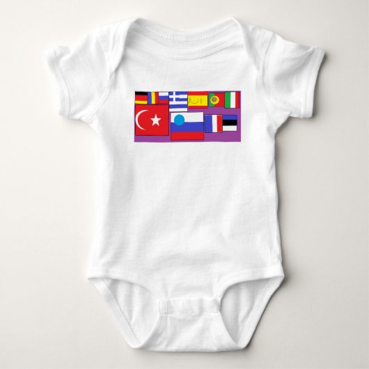 Flaggen der Welt Baby Strampler (Vorderseite)