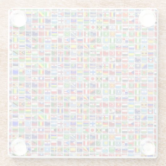 Flaggen der Welt Glasuntersetzer (Rückseite)