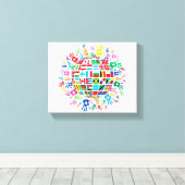 Flaggen der Welt mit farbigen Handdrucken Leinwanddruck (Insitu (Holzboden))