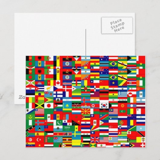 Flaggen der Welt Postkarte (Vorne/Hinten)