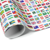 Flaggen der Welt Reise Design Geschenkpapier (Rolleneckpunkt)