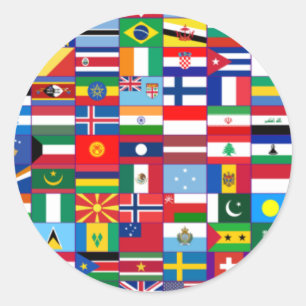 Flaggen der Welt Runder Aufkleber