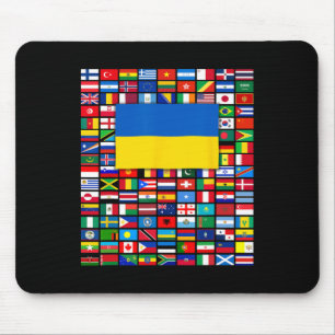 Flaggen der Welt Ukraine Steht mit Selenskyi Erbse Mousepad