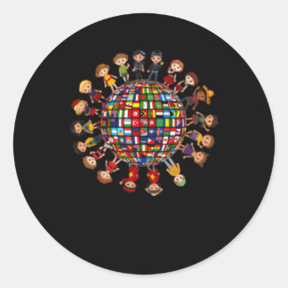 Flaggen des kulturellen Diversity der Welt rund um Runder Aufkleber