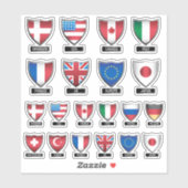 Flaggen des Weltschilds Aufkleber (Blatt)