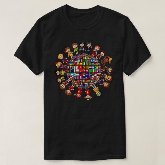Flaggen des World Cultural Diversity Kinder um sic T-Shirt (Design vorne)