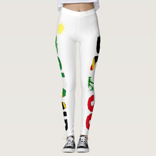 Flaggen-Druck des Insel-Glücks-SKN Leggings (Vorderseite)