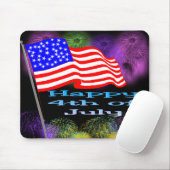 Flaggen-Feuerwerke Juli 4. Mousepad (Mit Mouse)