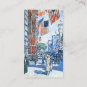 Flaggen, Fifth Avenue von Frederick Childe Hassam Visitenkarte (Rückseite)