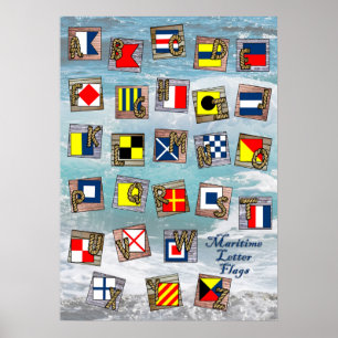 Flaggen für Seefahrtzeichen Poster