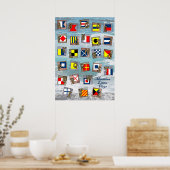 Flaggen für Seefahrtzeichen Poster (Küche)