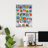 Flaggen für Seefahrtzeichen Poster (Heimbüro)