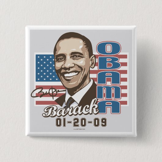 Flaggen-Gang Obama-Einweihungs-2009 Button (Vorderseite)