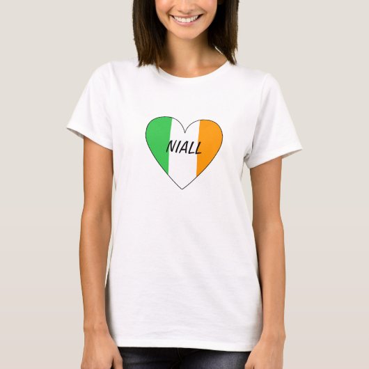 Flaggen-Herz-T - Shirt Niall irischer (Vorderseite)