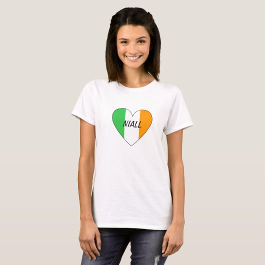 Flaggen-Herz-T - Shirt Niall irischer (Vorne ganz)